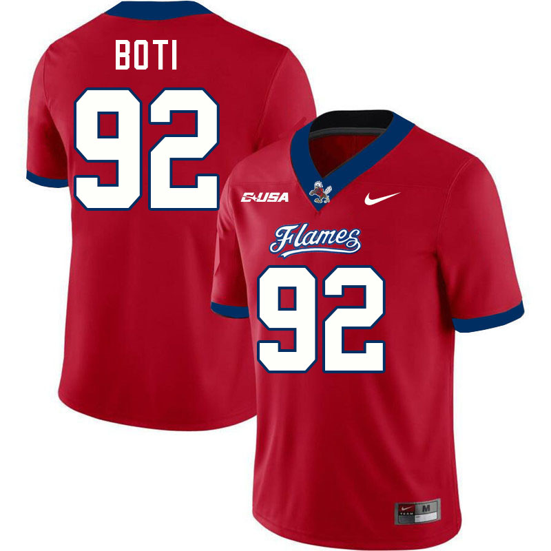 Liberty Flames #92 Chris Boti College Football Jerseys Stitched-Red